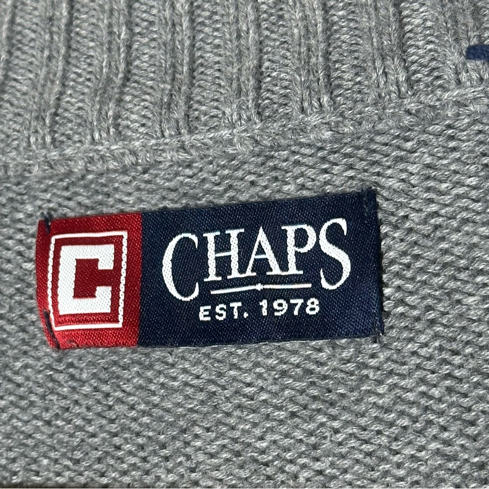 Chaps Men's Fair Isle Three Button Mock Neck Collar Pullover Sweater Size XXL - Picture 5 of 7